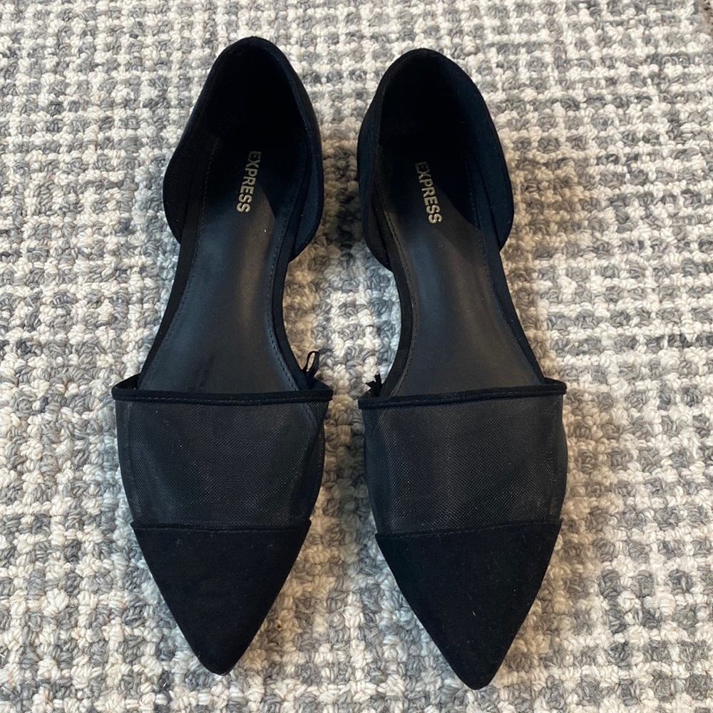 Express mesh pointed flats size 9